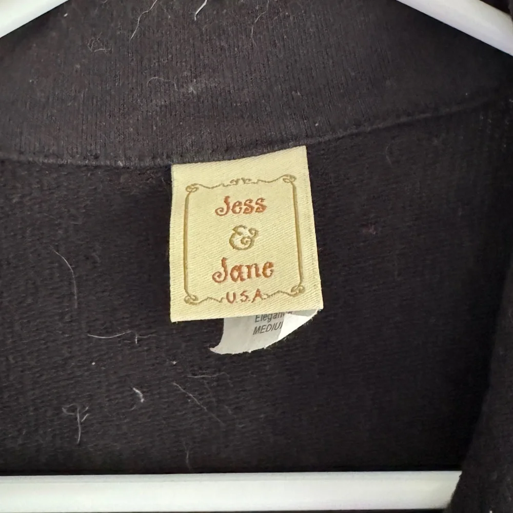 Vintage Y2K Jess & Jane Hoodie Floral Full Zip Sweatshirt Jacket Size Medium - Picture 7 of 10